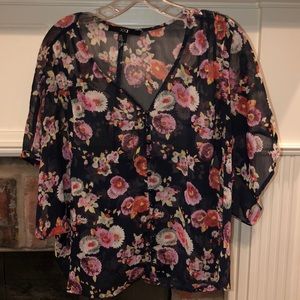 Sheer flowered cover up